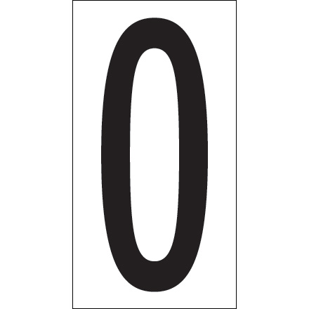 3 <span class='fraction'>1/2</span>" "0" Vinyl Warehouse Number Labels