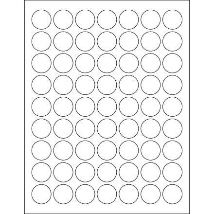 1" White Removable Circle Laser Labels