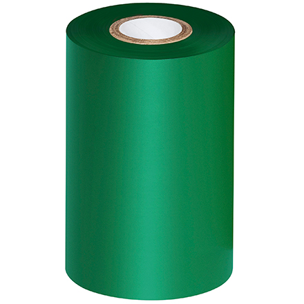 4.02" x 1181' Green Thermal Transfer Ribbons- Wax/Resin